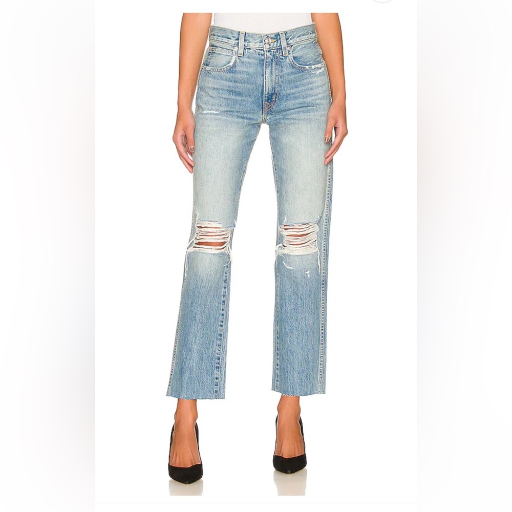 SLVRLAKE Long Time Coming Wash High Rise Distressed Detailing Hero Jeans Sz. 27